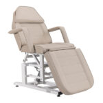 mia hydraulic beauty bed latte front view with pillow