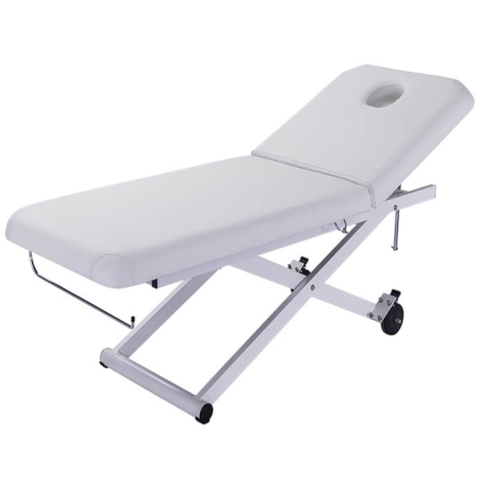 elite 1 motore beauty bed white front view with face hole