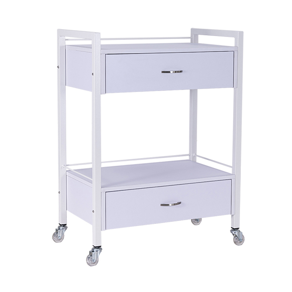 white 2 drawer beauty trolley perfect for your salon