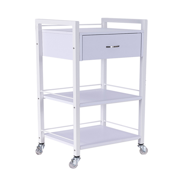 white 1 drawer beauty trolley perfect for your salon
