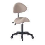 height adjustable saddle stool with adjustable backrest height and saddle including tilt function