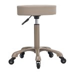 round medi stool with adjustable height and champagne gold base and gaslift