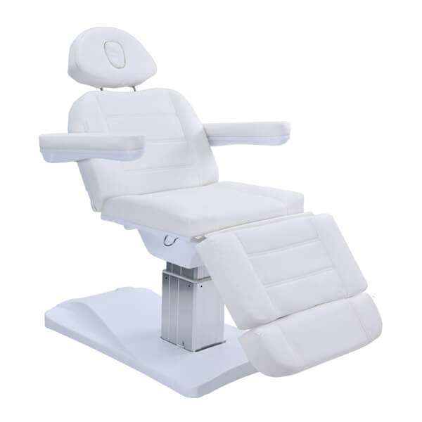 octavia treatment bed white front view with raised legrest