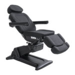 galea treatment bed black front angle view