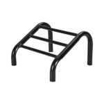 3 bar footrest black front angle view