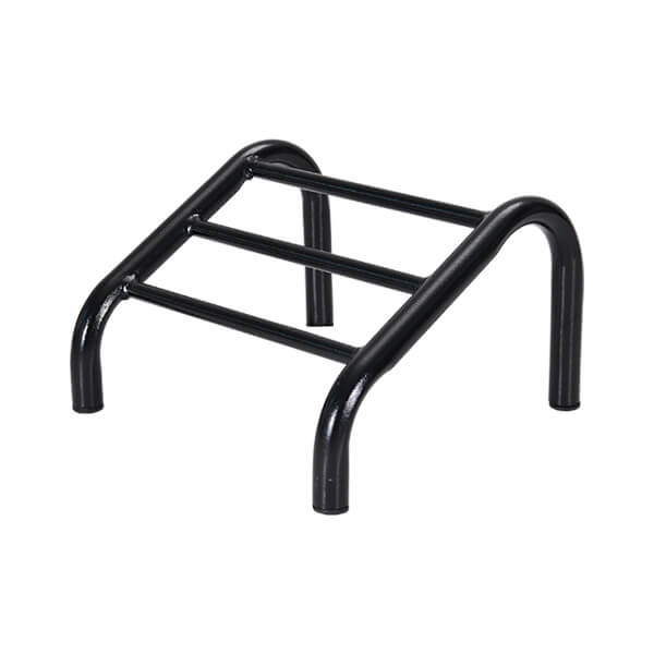 3 bar footrest black front angle view