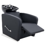 riviera recliner shampoo unit black front view open recline