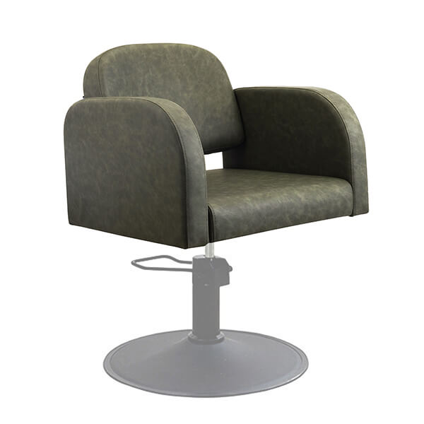 amalfi salon chair olive mist angle view