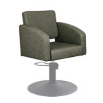 zahra salon chair olive mist angle view