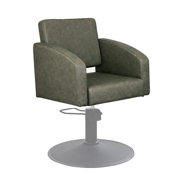 zahra salon chair olive mist angle view