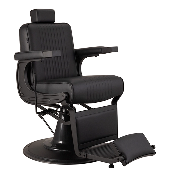 kingston barber chair black front angle view