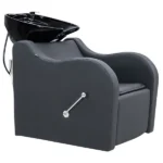 milos recliner shampoo unit black front angle view closed recliner