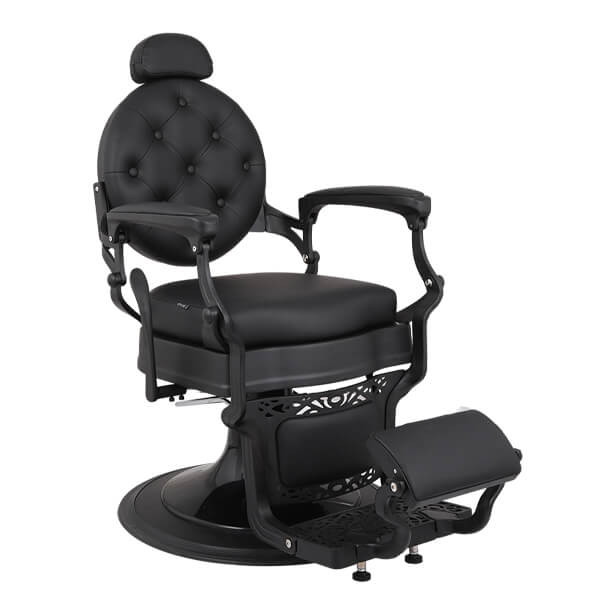 phantom barber chair black front angle dsse