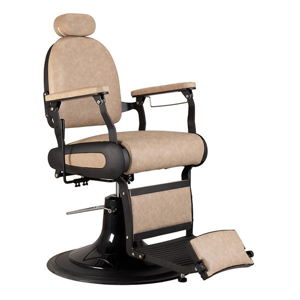 winston barber chair taupe front angle
